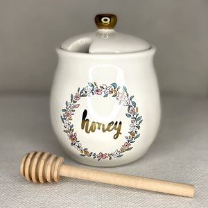 Target Threshold Stoneware Honey Jar and Wooden Dipper